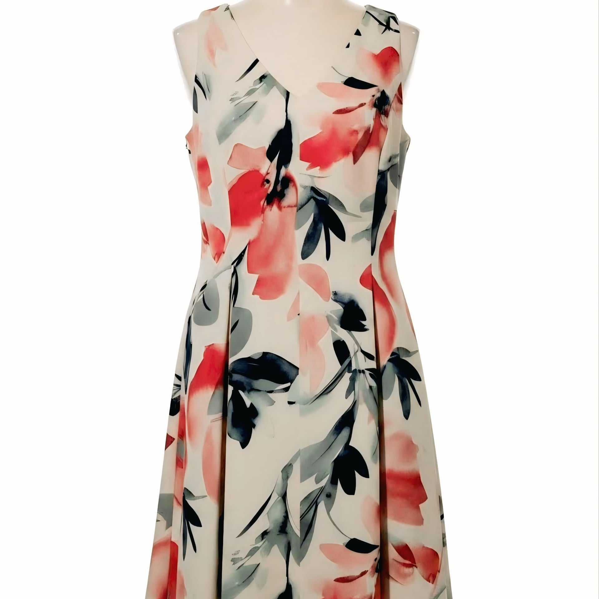DKNY Dress Women's 10 White Floral Zips Sleeveless Cocktail Business Wedding NWT NEW 4