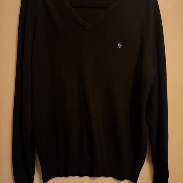 Vintage Christian Dior Monsieur V-Neck Sweater with Embroidered Logo