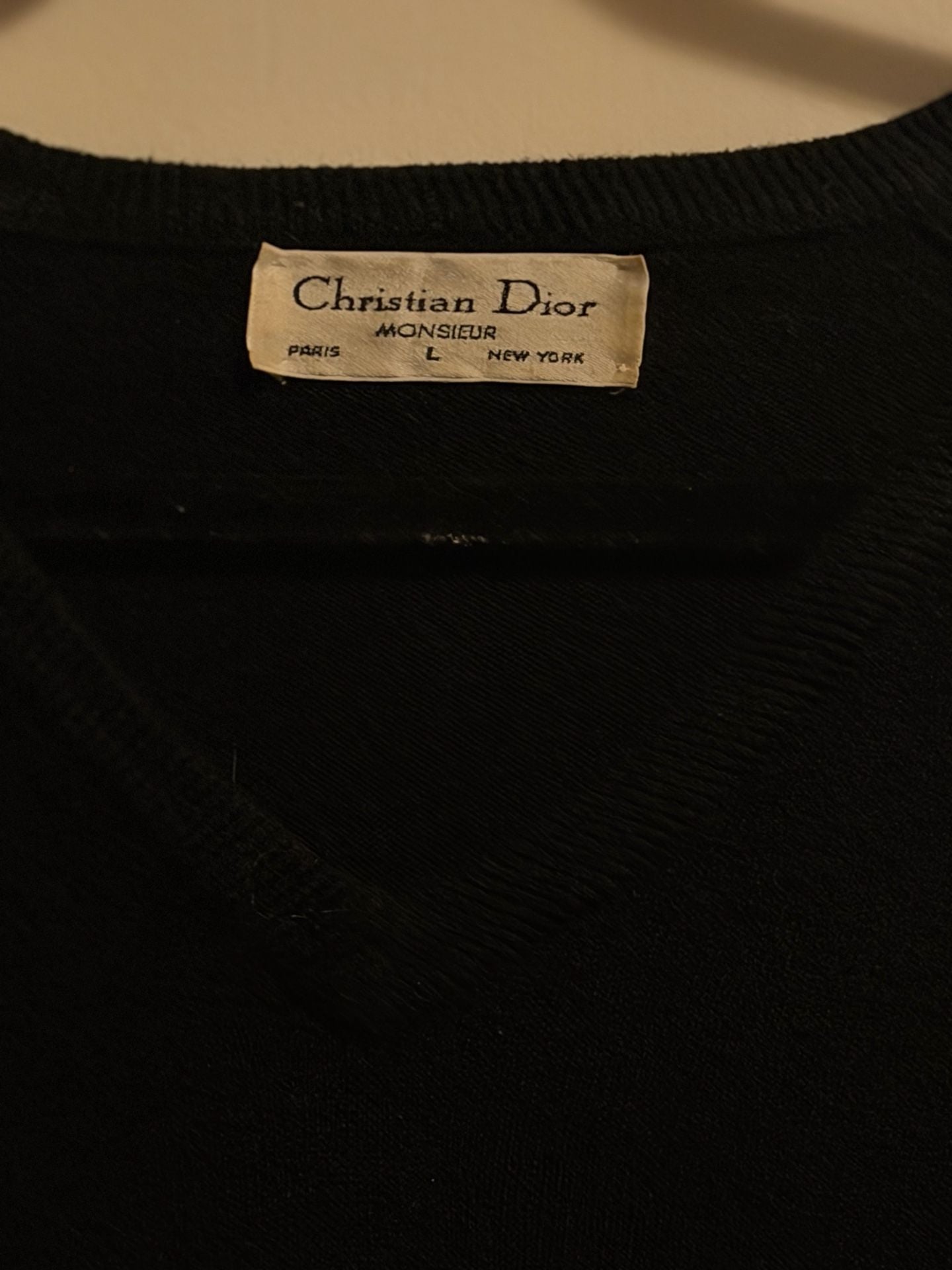 Vintage Christian Dior Monsieur V-Neck Sweater with Embroidered Logo 3