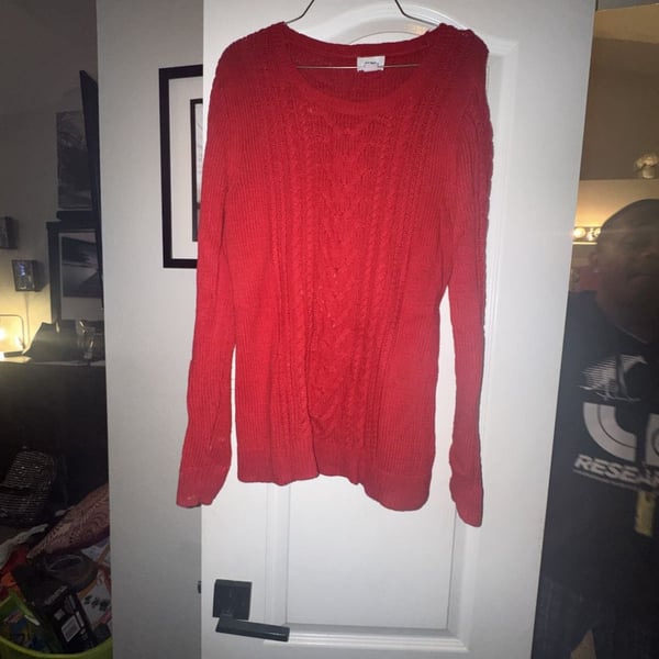 Old Navy Red Cable-Knit Crew-Neck Sweater