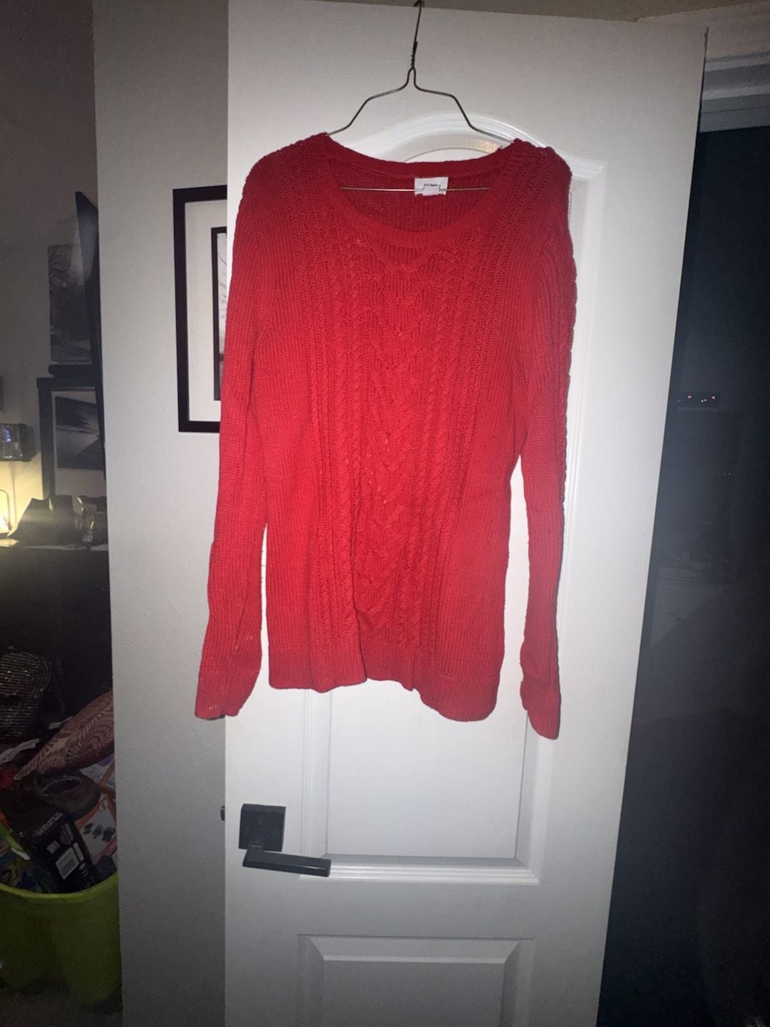 Old Navy Red Cable-Knit Crew-Neck Sweater 4