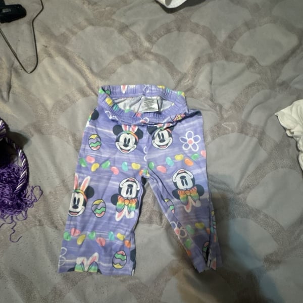 Disney Mickey and Minnie Mouse Easter Purple Leggings
