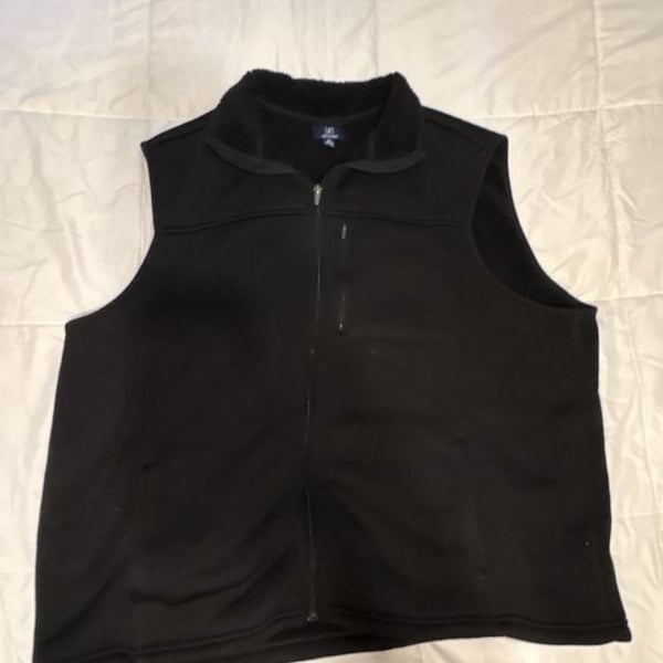 George Men's Full-Zip Sherpa Lined Fleece Vest with Chest Pocket