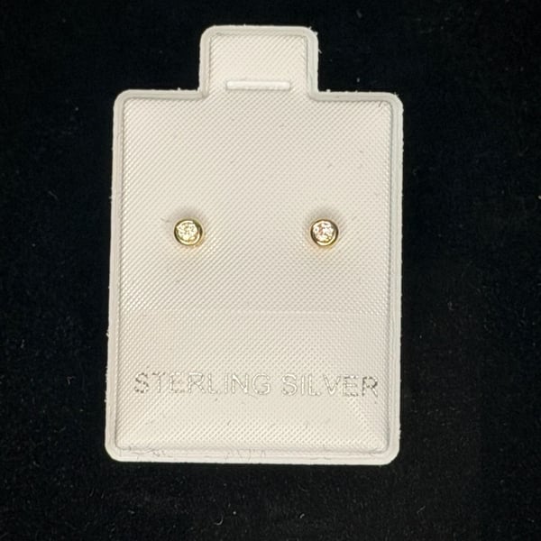 14K Gold Filled Cubic Zirconia Bezel Set Stud Earrings