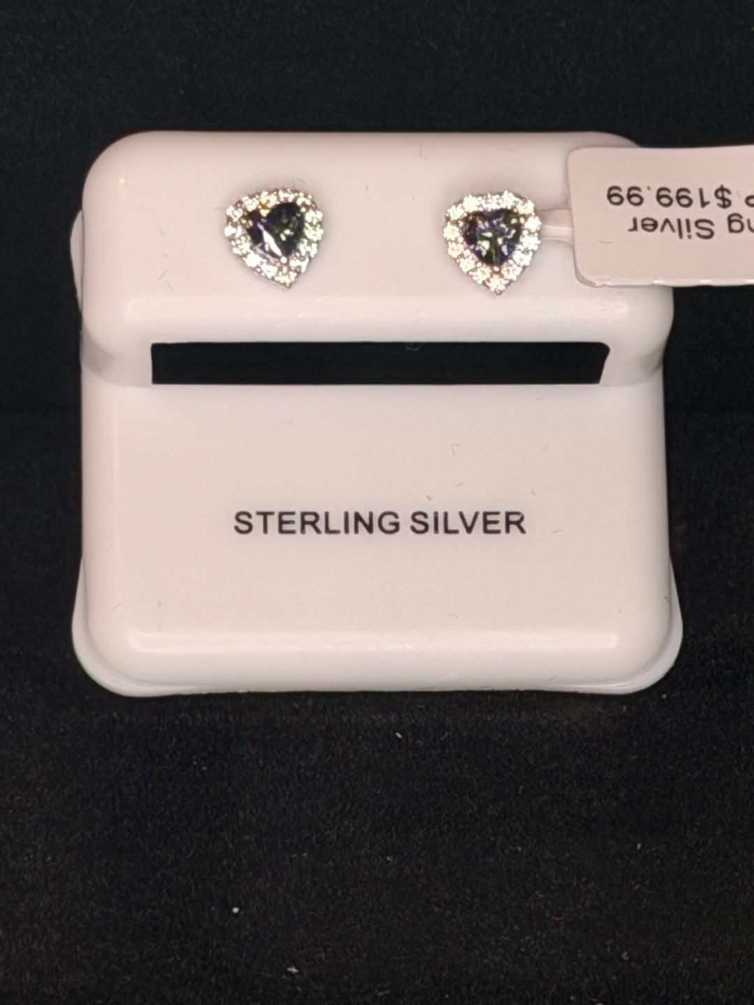 Addison Blvd Sterling Silver Mystic Topaz Heart Stud Earrings with Halo 2