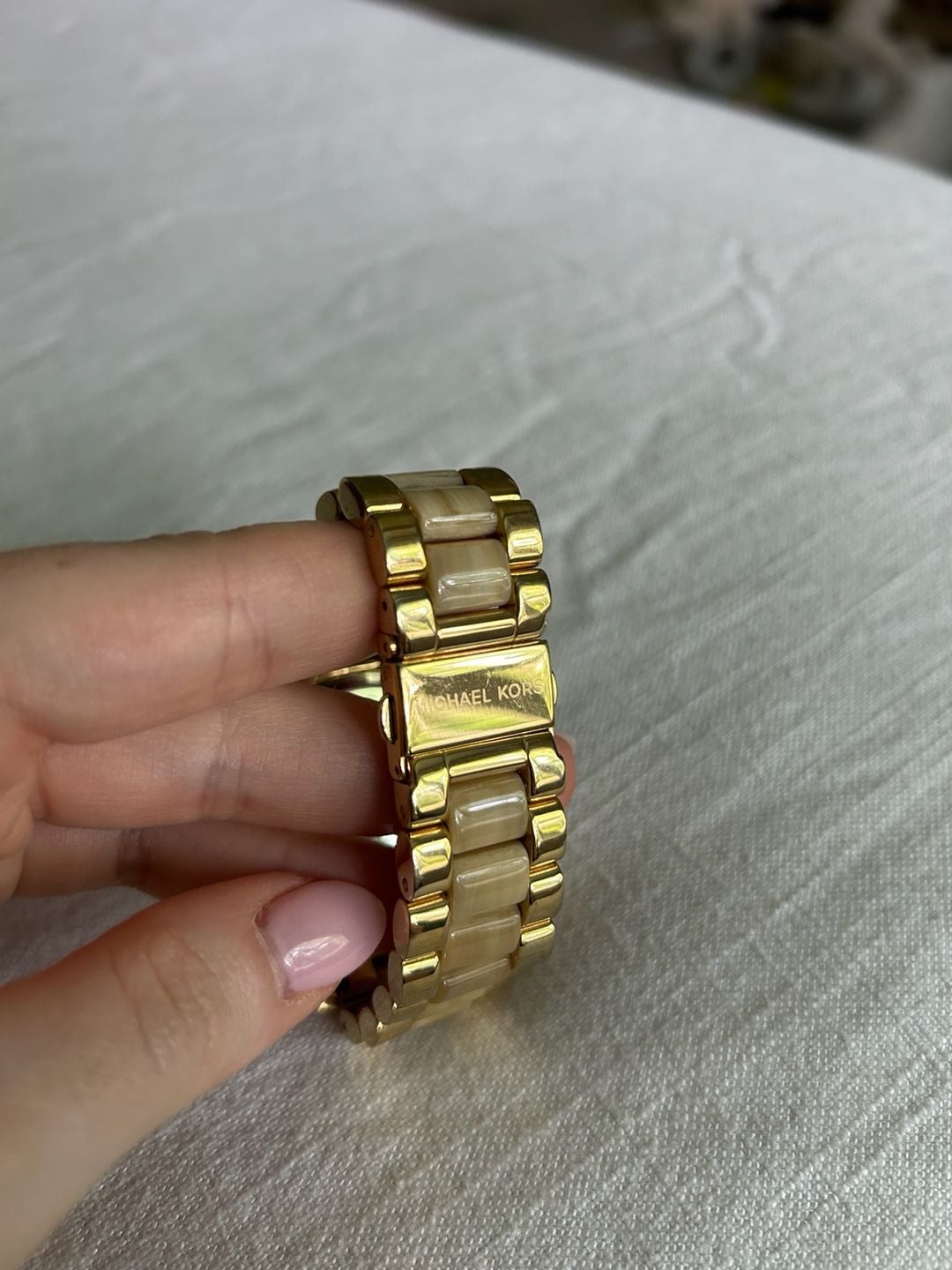 Michael Kors Bradshaw MK5722 Gold-Tone and Horn Acetate Chronograph Watch 3