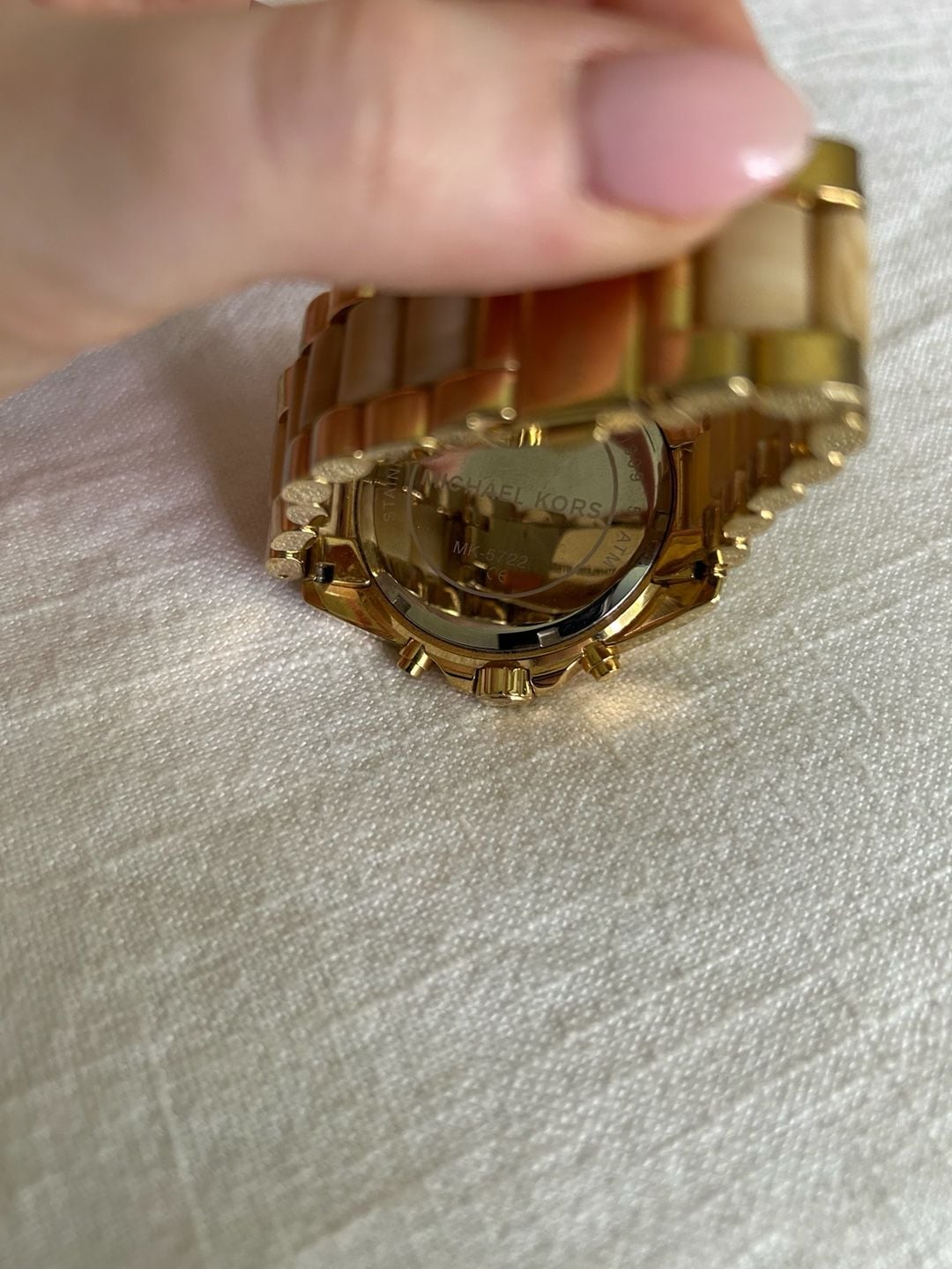 Michael Kors Bradshaw MK5722 Gold-Tone and Horn Acetate Chronograph Watch 4