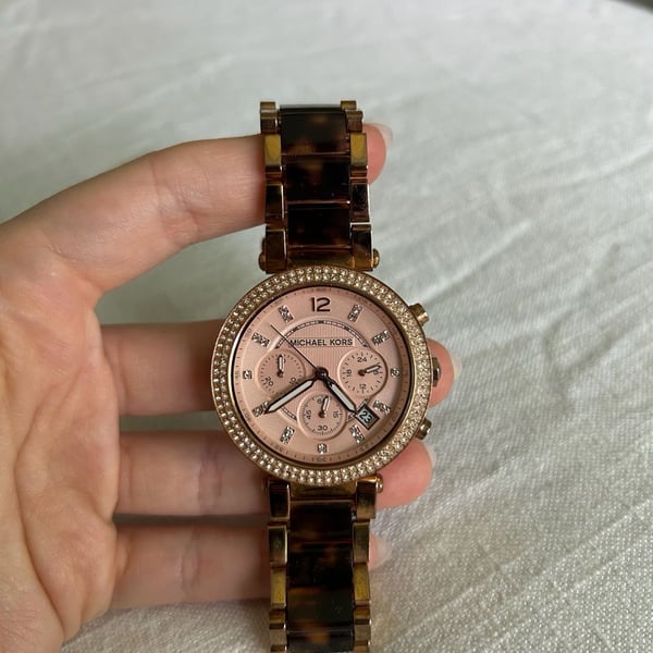 Michael Kors Parker Women's MK5538 Rose Gold and Tortoise Chronograph Watch