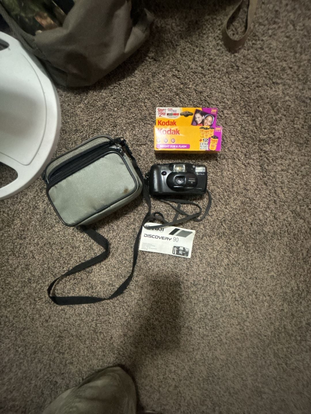 Fuji Discovery 90 35mm Point and Shoot Film Camera Bundle with Bag and Kodak Gold 200 Film 1