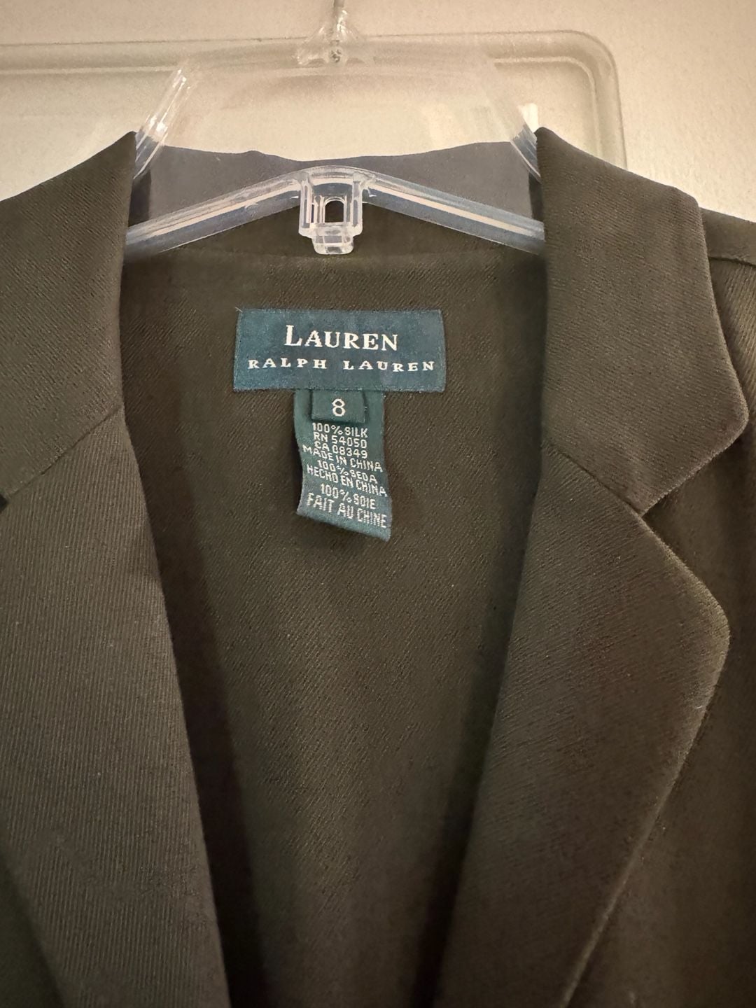 Lauren Ralph Lauren 100% Silk Green Button-Down Military Safari Maxi Dress 7