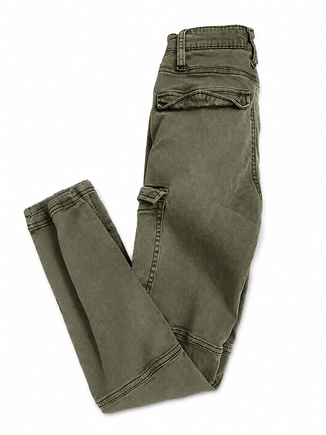 H&M Olive Green High Waist Skinny Cargo Pants 2