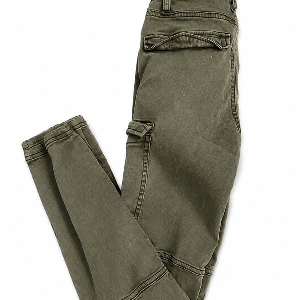 H&M Olive Green High Waist Skinny Cargo Pants