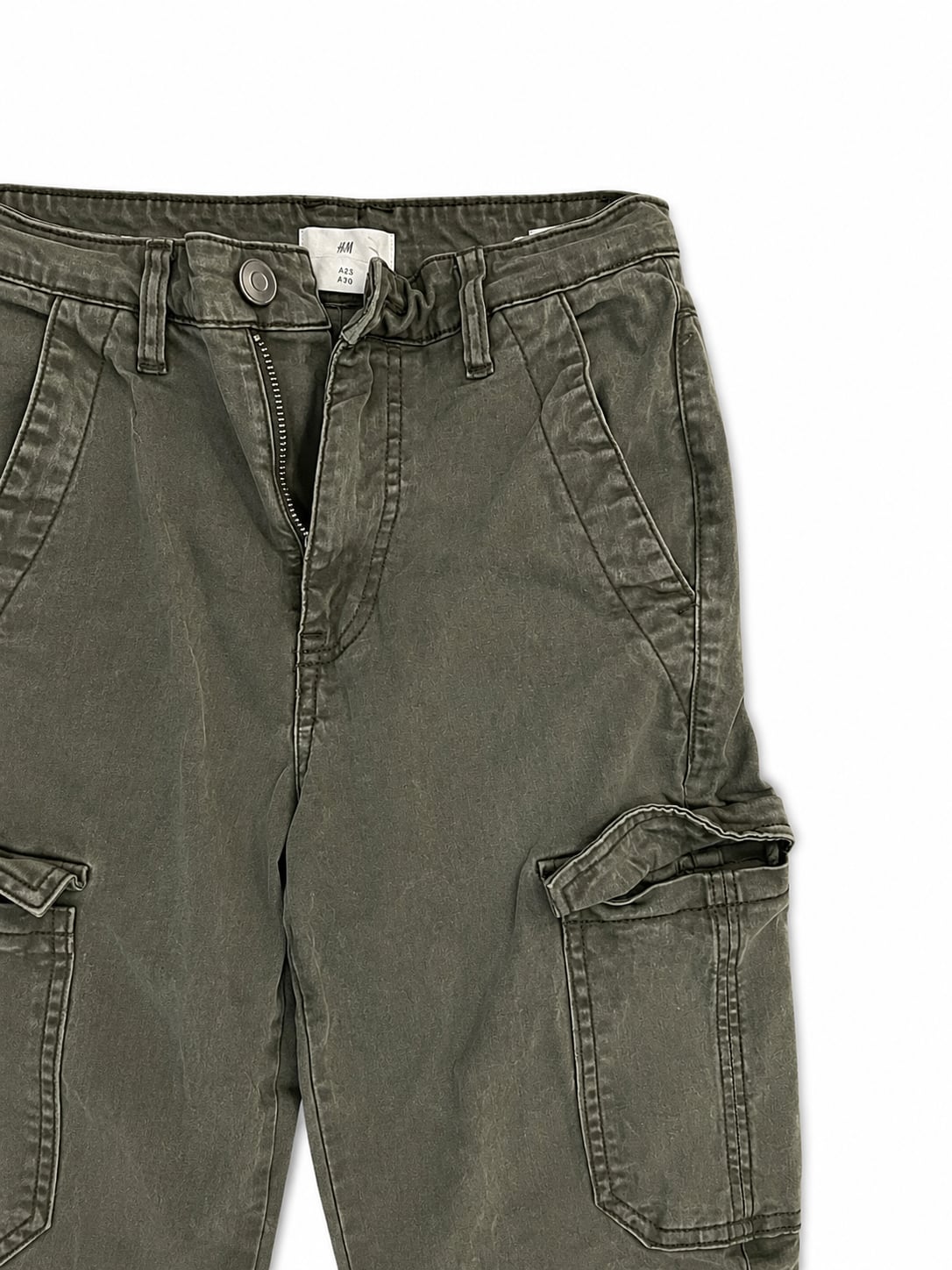 H&M Olive Green High Waist Skinny Cargo Pants 4