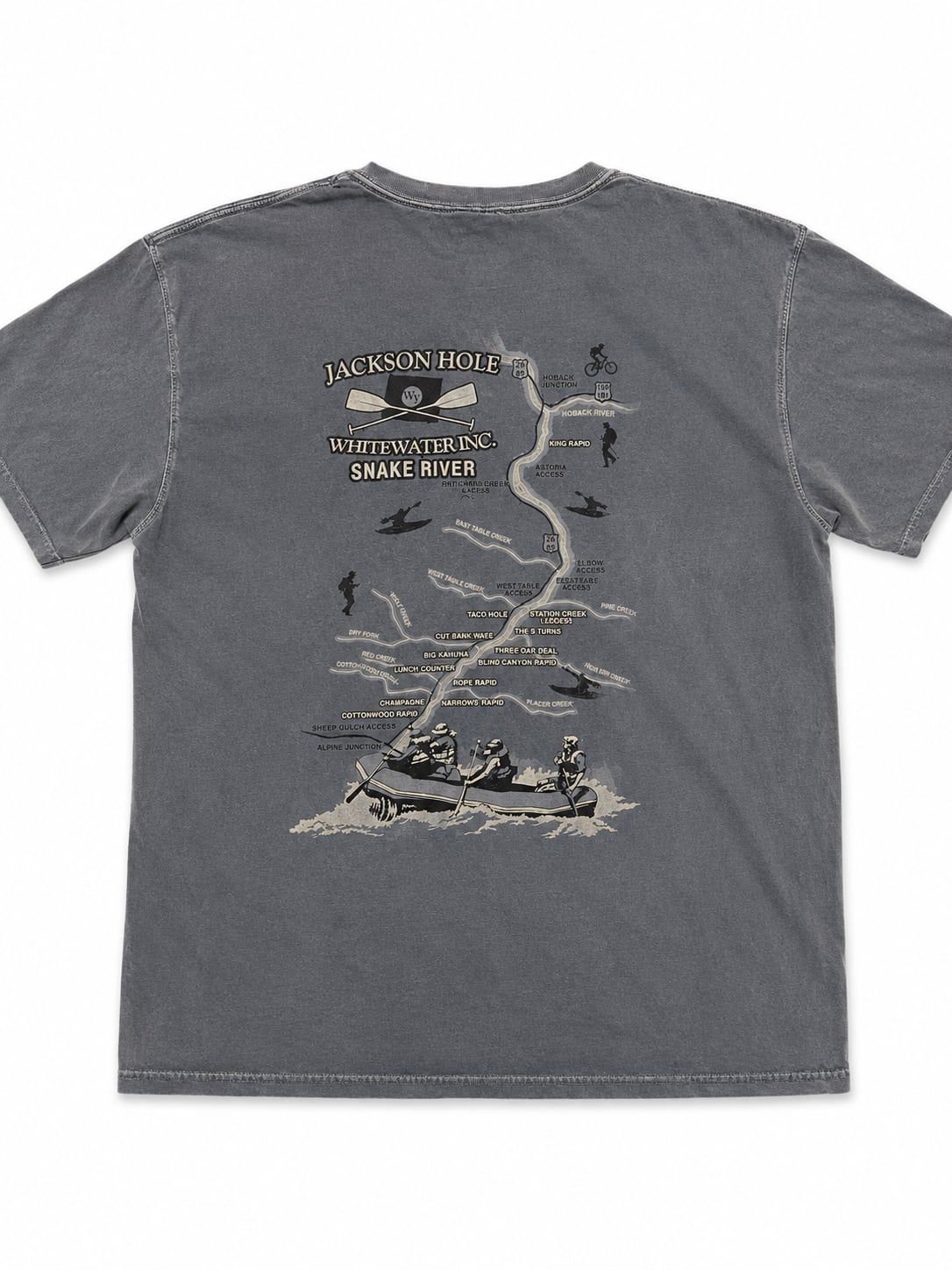 Comfort Colors Jackson Hole Whitewater Snake River Map Graphic T-Shirt 5