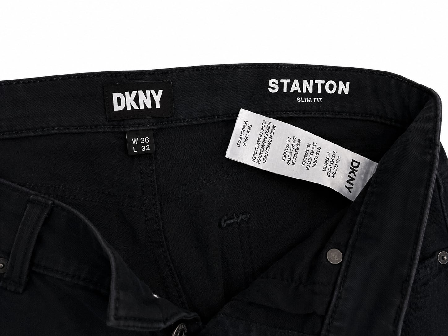 DKNY Stanton Slim Fit Navy Men's 5-Pocket Chino Pants 36x32 5