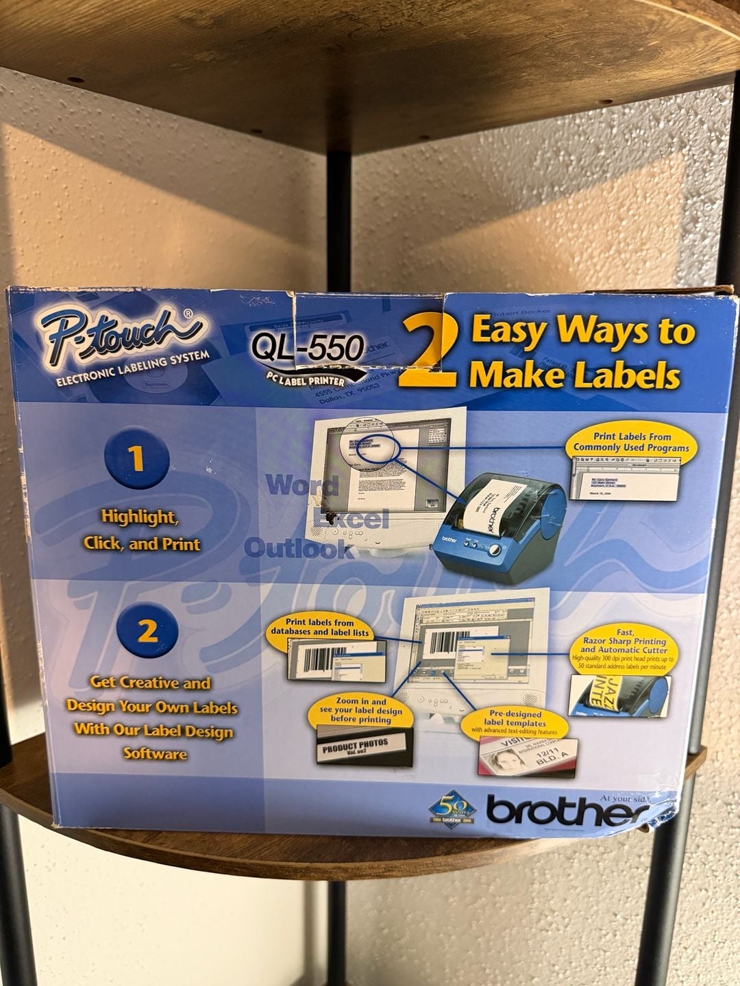 Brother P-Touch QL-550 Thermal PC Label Printer w/ Original Box and Accessories 2