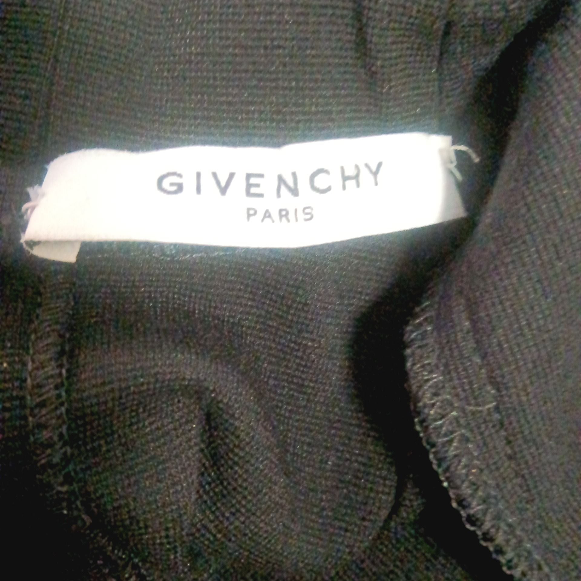 Givenchy Black Viscose Knit Mock Neck Mini Dress with Satin Trim 9