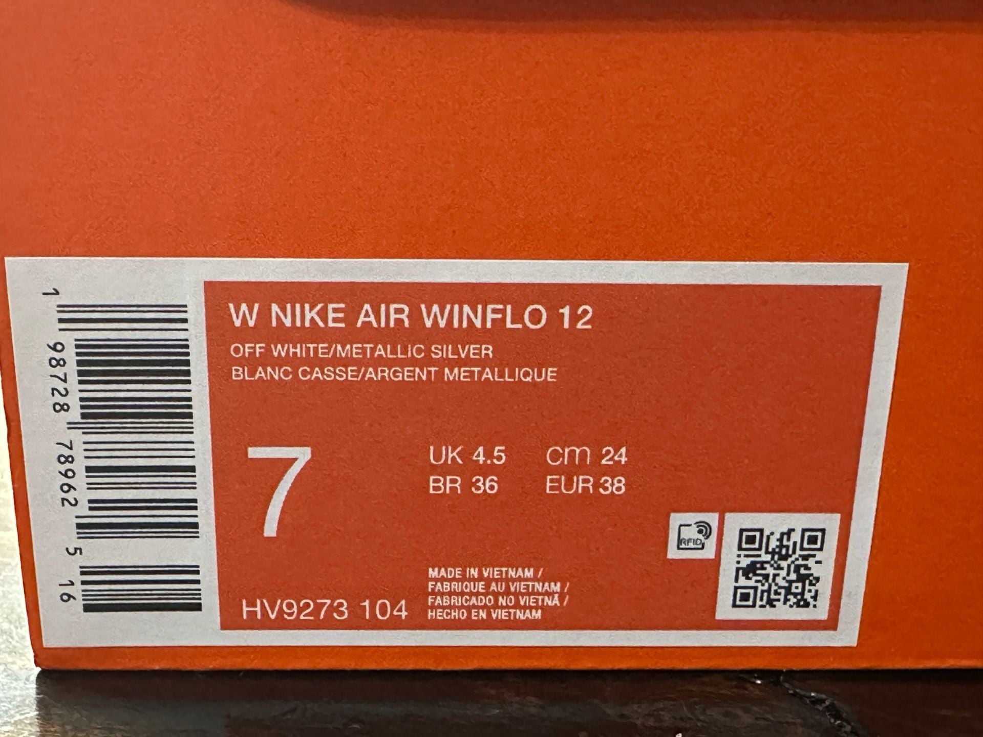 Nike Air Winflo 12 Off White/Metallic Silver Women's Running Shoes 8