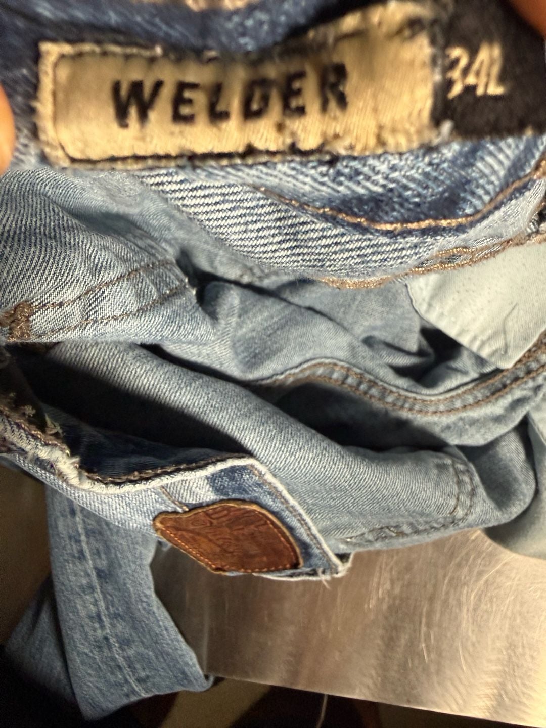 BKE Vintage Welder Straight Leg Distressed Raw Hem Jeans 9