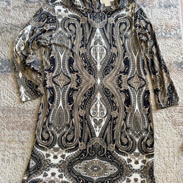 Michael Kors Paisley Print 3/4 Sleeve Shift Dress