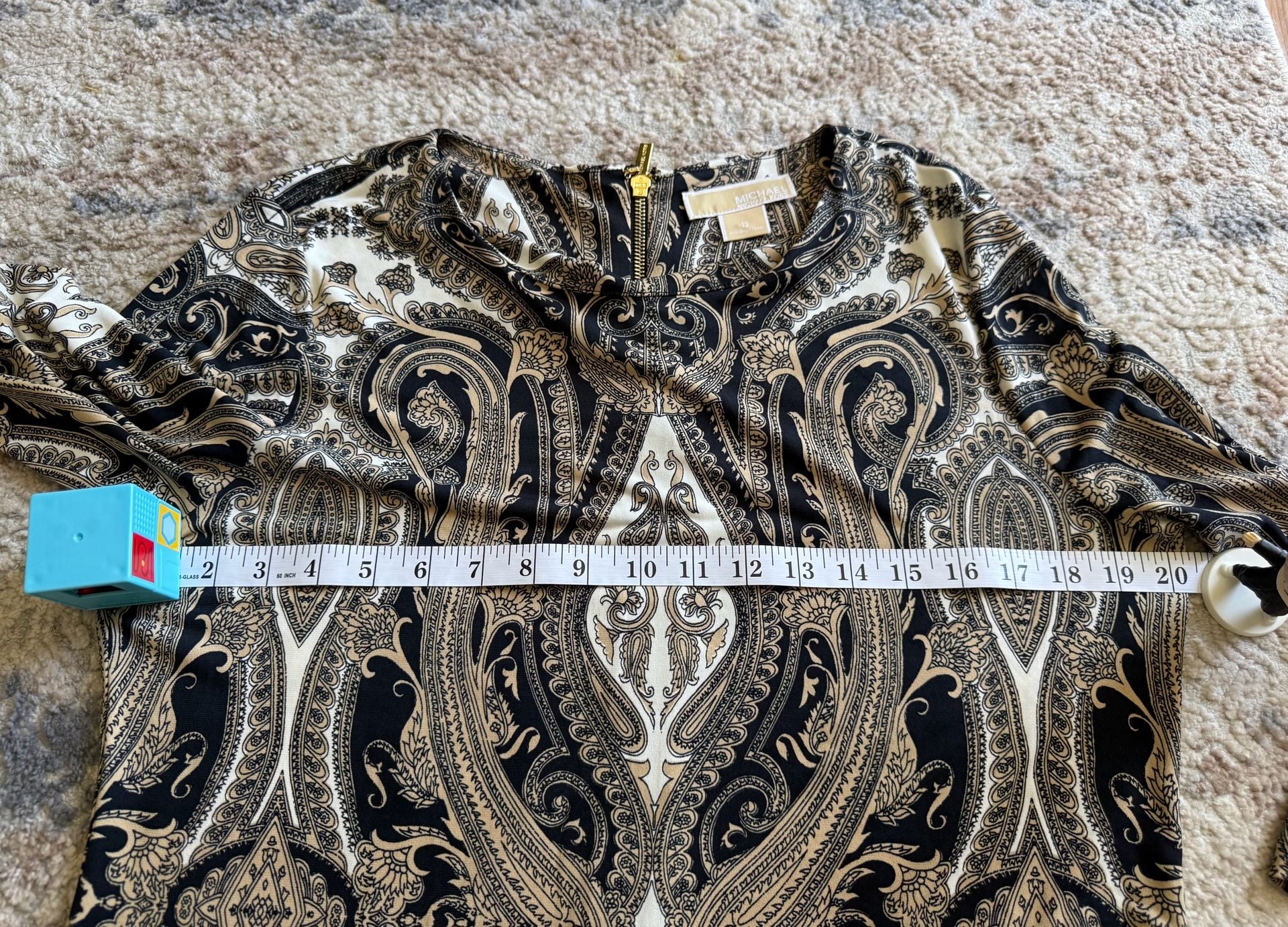 Michael Kors Paisley Print 3/4 Sleeve Shift Dress 5