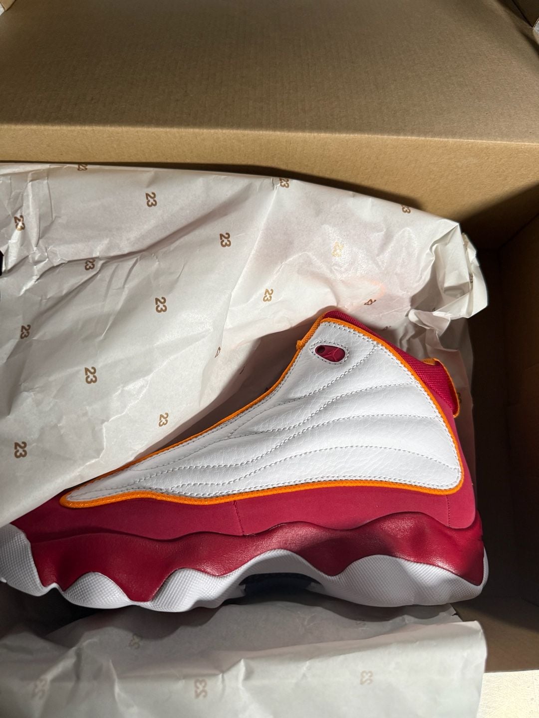 Jordan Pro Strong GS Cardinal Red White Vivid Orange 2