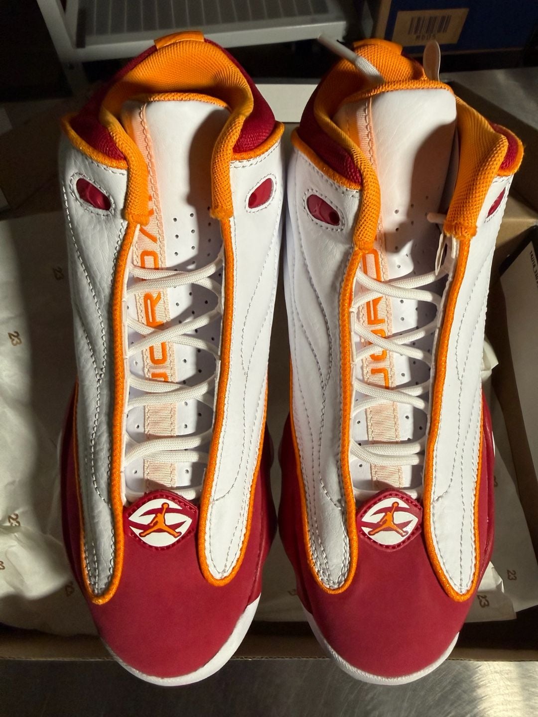 Jordan Pro Strong GS Cardinal Red White Vivid Orange 3