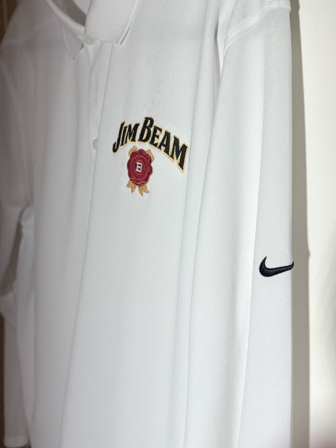 Nike Jim Beam Embroidered Long Sleeve Golf Dri-Fit Polo Shirt 4