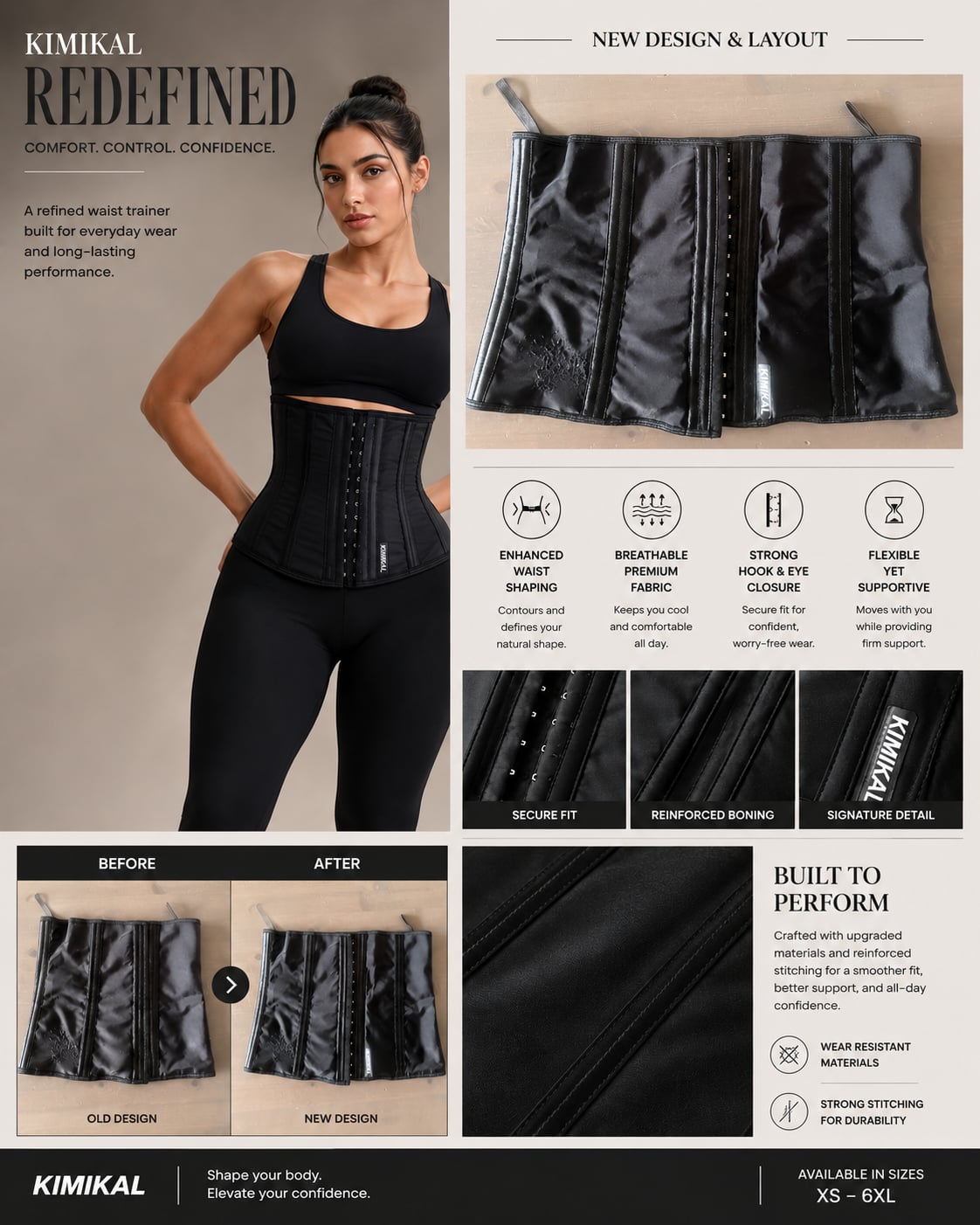 KIMIKAL Redefined Reinforced Boning Waist Trainer 1