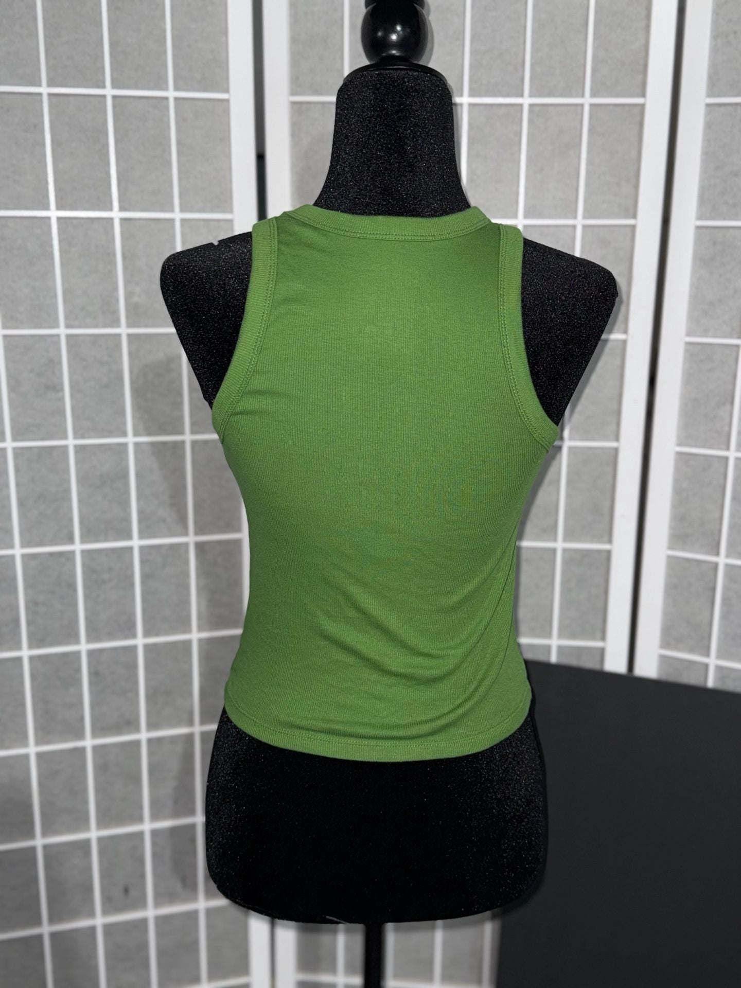 A New Day Green Ribbed Tank Top Size M 3
