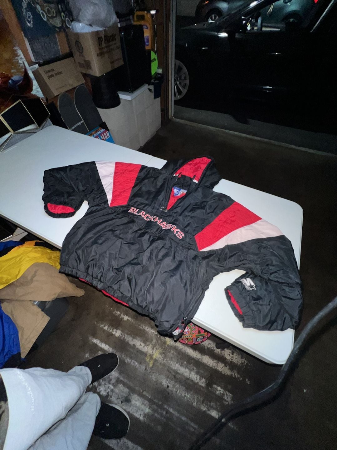Vintage Starter Chicago Blackhawks NHL 1/2 Zip Pullover Puffer Jacket 6