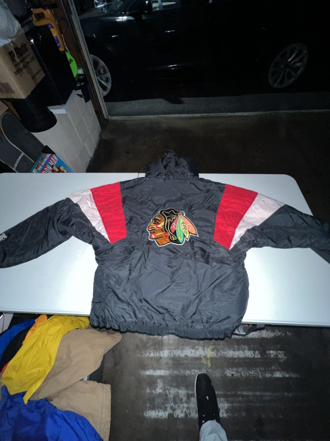 Vintage Starter Chicago Blackhawks NHL 1/2 Zip Pullover Puffer Jacket 8