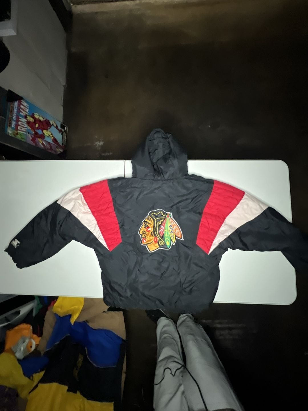 Vintage Starter Chicago Blackhawks NHL 1/2 Zip Pullover Puffer Jacket 9