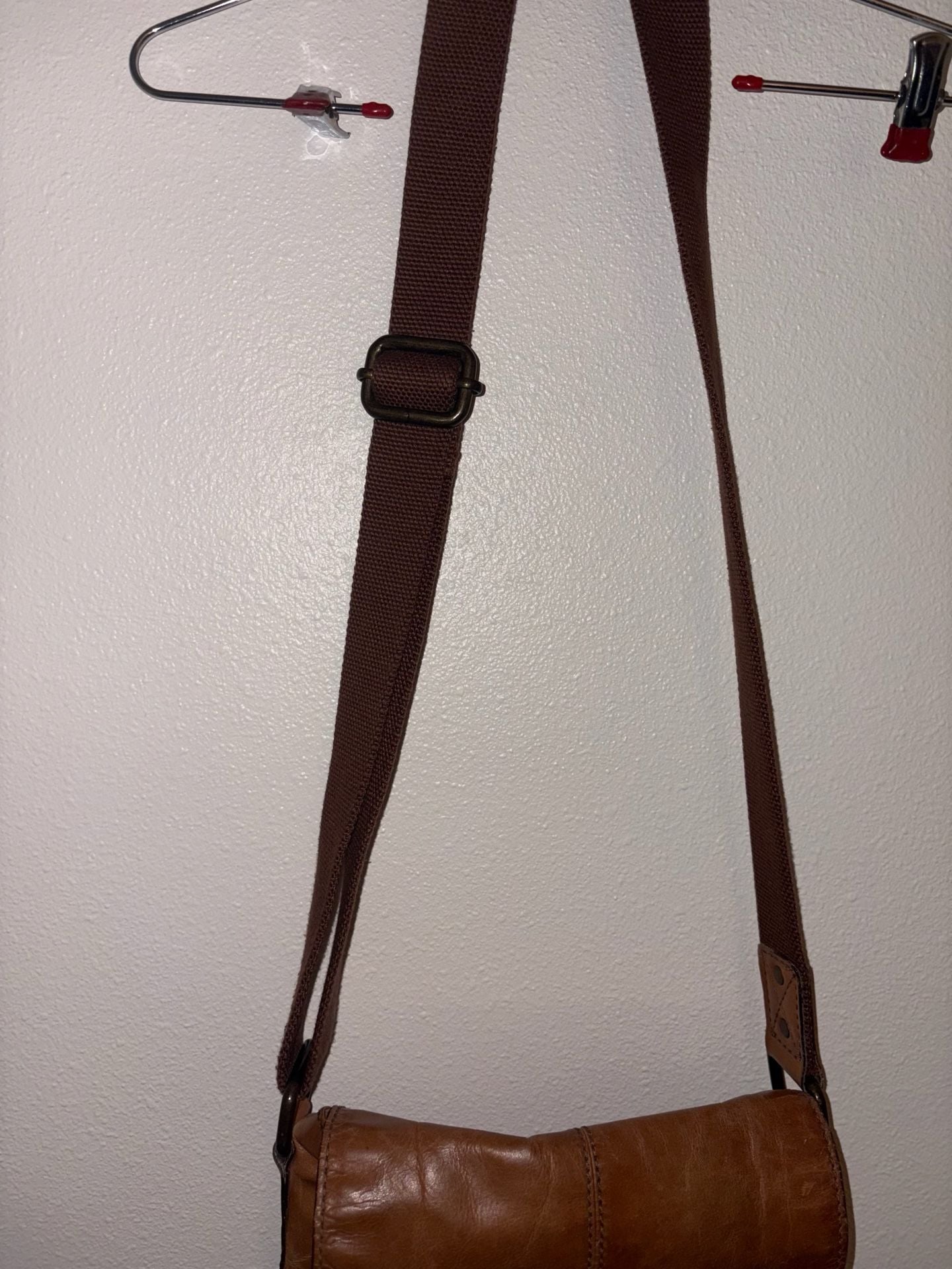 Vintage Fossil Brand Brown Genuine Leather Messenger Crossbody Bag 7
