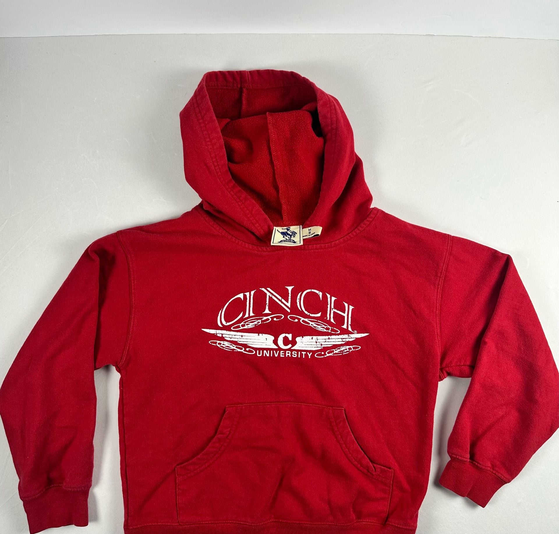 Cinch University Youth Red Pullover Logo Hoodie 2