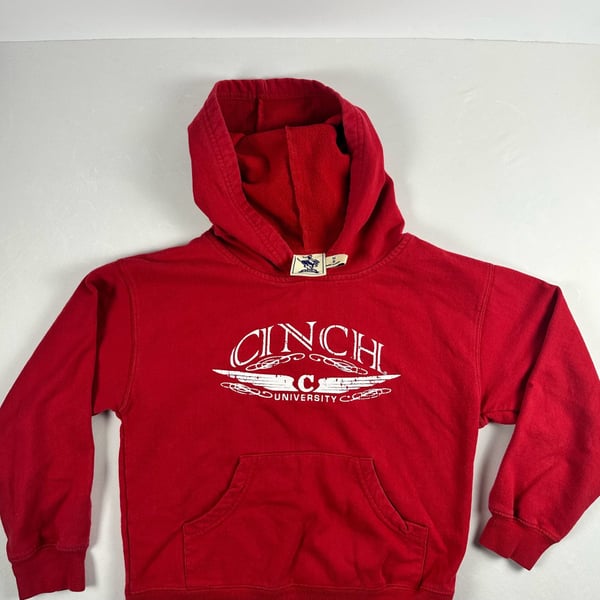 Cinch University Youth Red Pullover Logo Hoodie