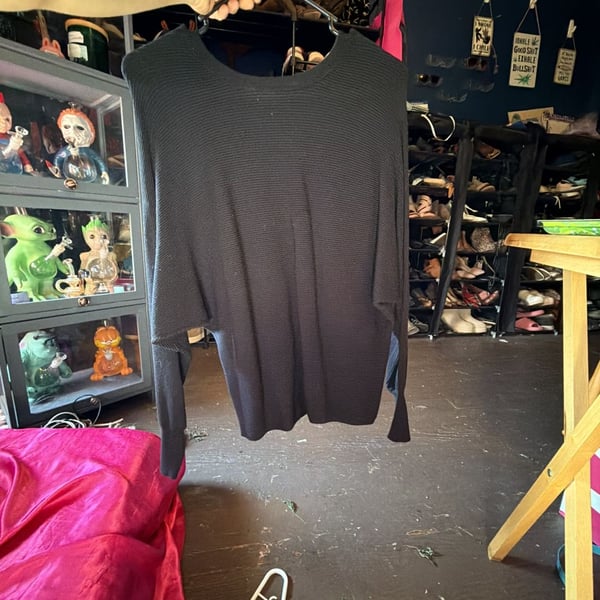 Philosophy Republic Clothing Black Ribbed Zip-Front Sweater Size XS