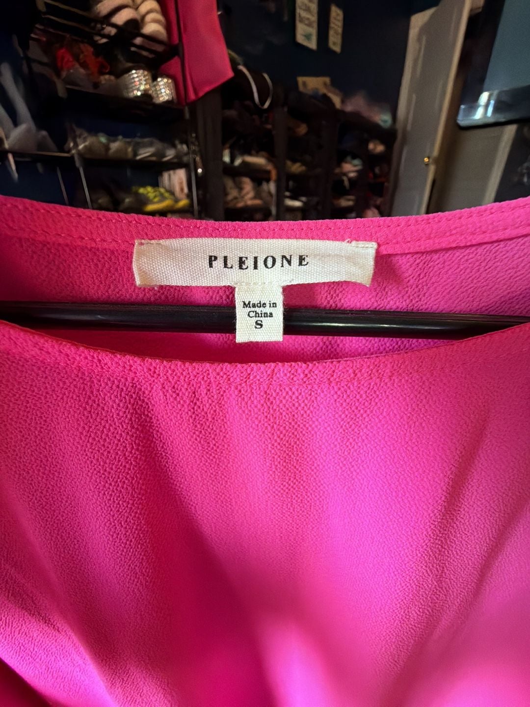 Pleione Hot Pink Flutter Ruffle Sleeve Blouse 5