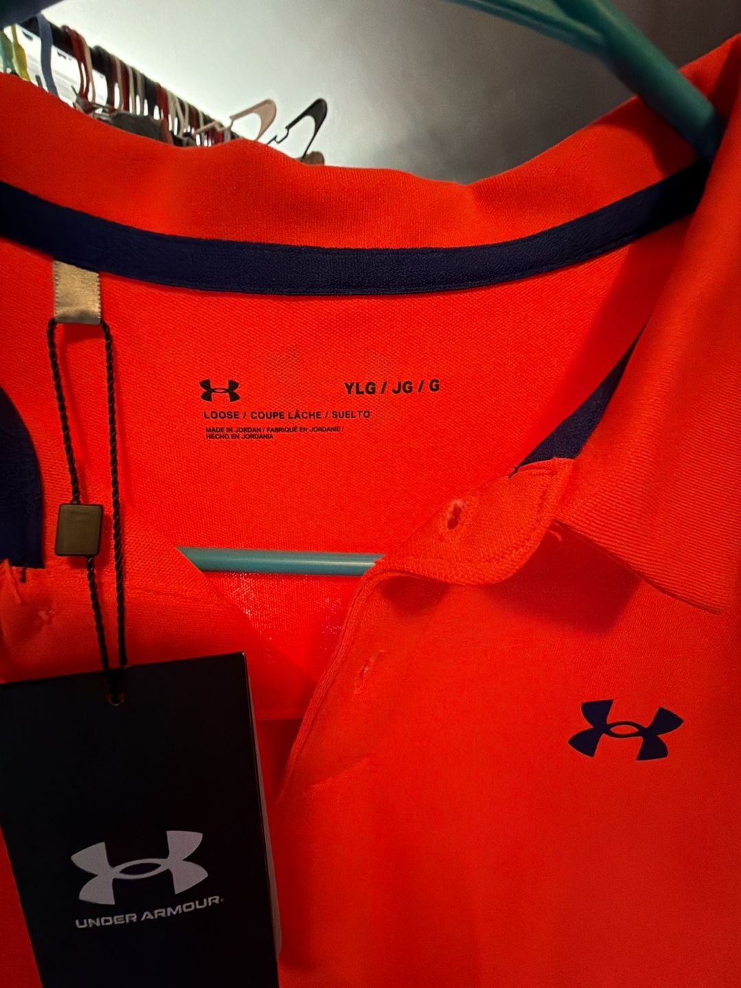 Under Armour Boys UA Performance Polo Shirt Orange Size YLG 4