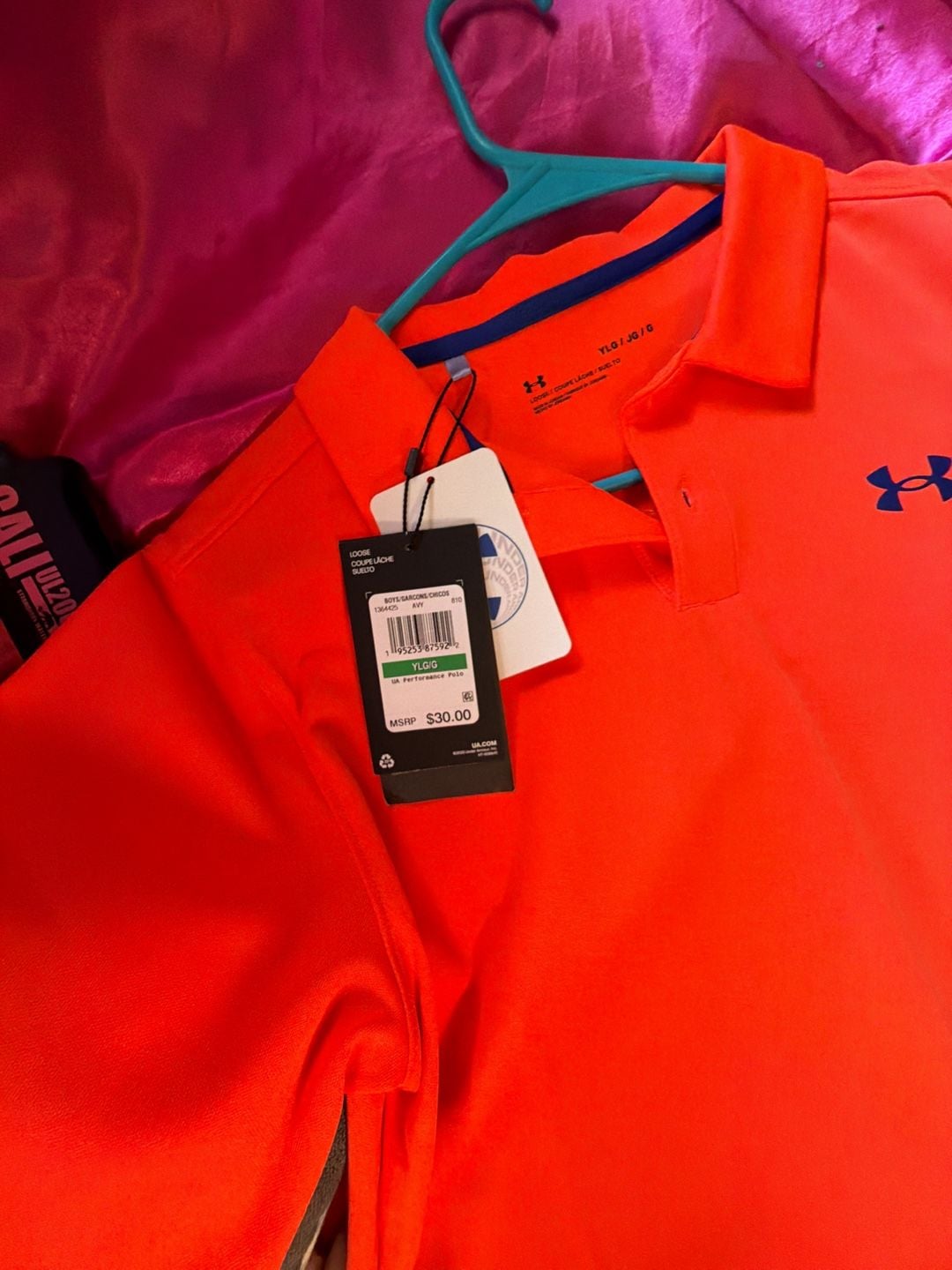 Under Armour Boys UA Performance Polo Shirt Orange Size YLG 5