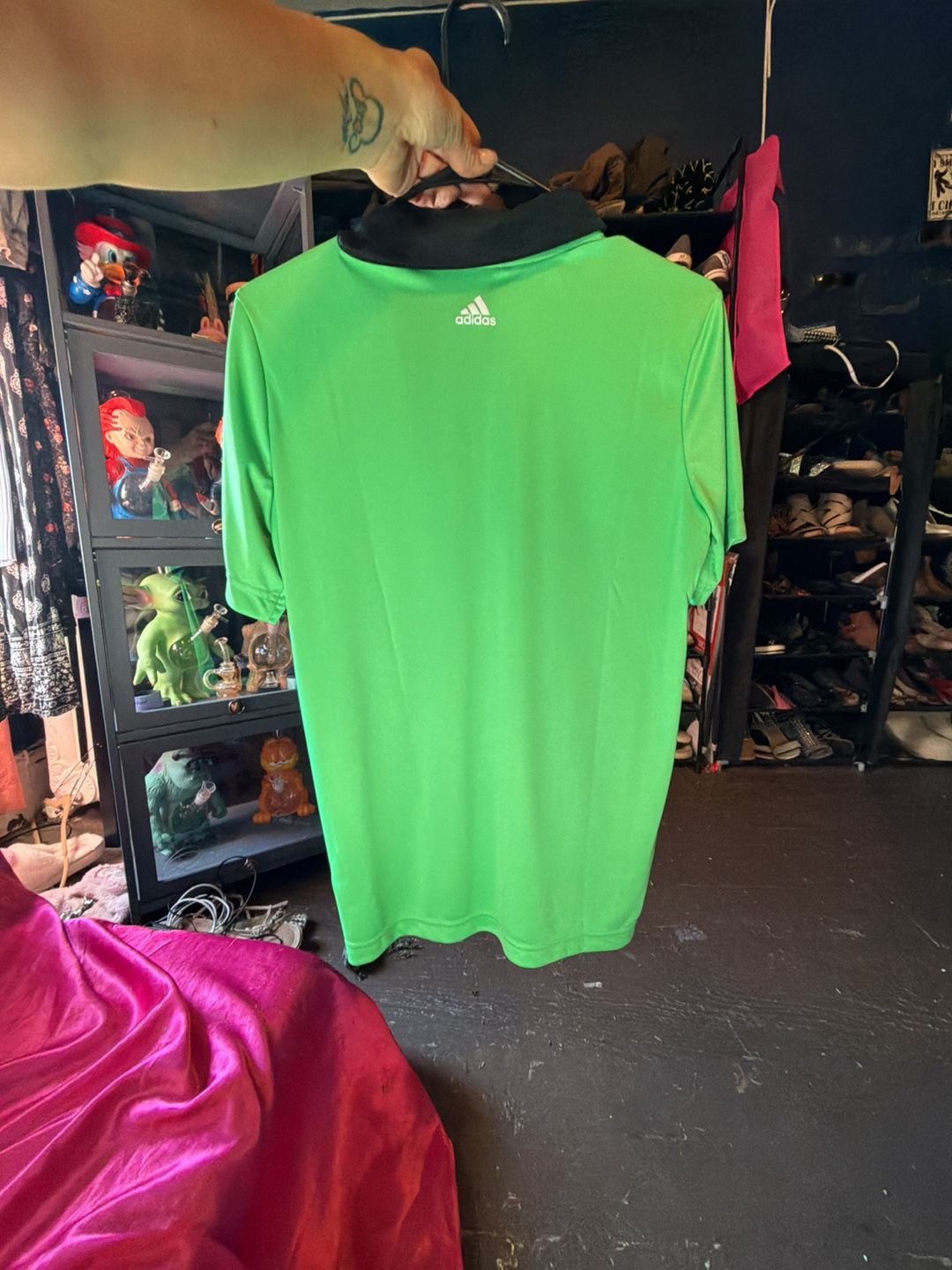 adidas Boys Primegreen Colorblock Golf Polo Shirt in Green Black Grey 3