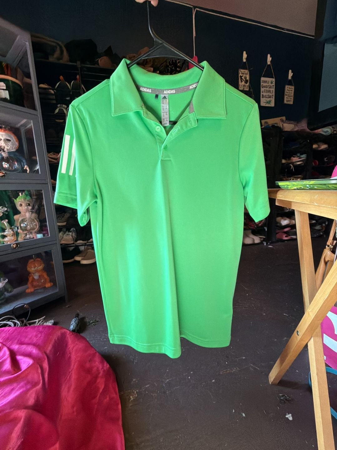 adidas Boys Club 3-Stripe Tennis Polo Shirt Scream Green 2