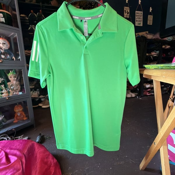 adidas Boys Club 3-Stripe Tennis Polo Shirt Scream Green