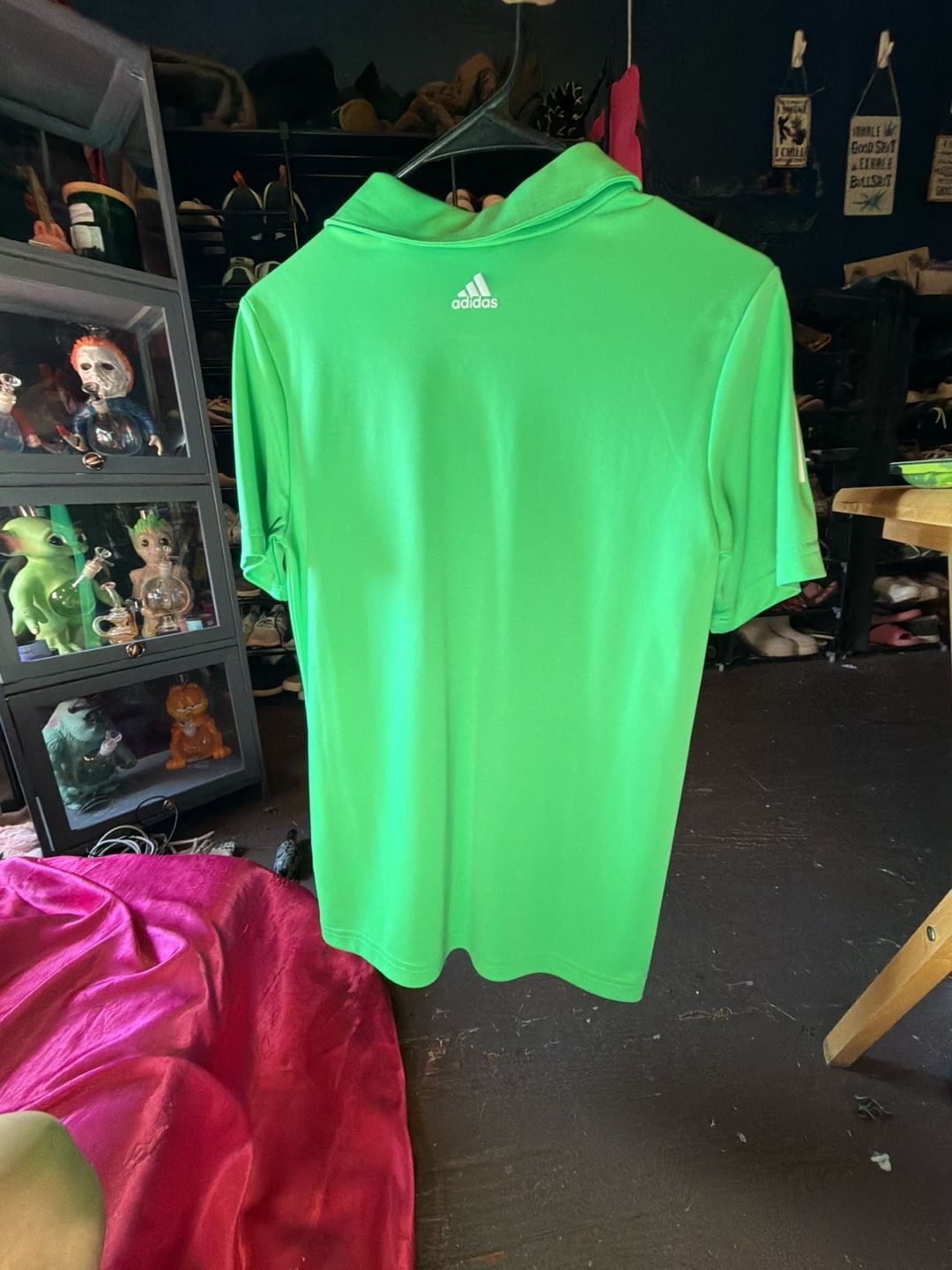 adidas Boys Club 3-Stripe Tennis Polo Shirt Scream Green 3