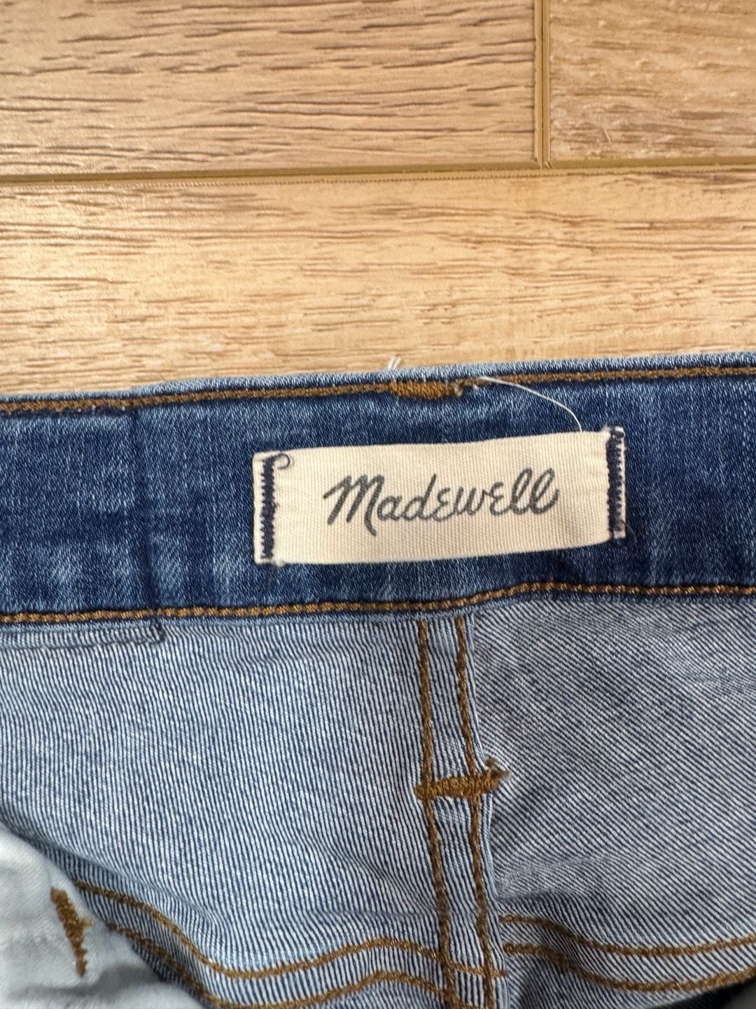 Madewell 10” High Rise Skinny Jeans 24 Button Fly Raw Hem Distressed Denim 6