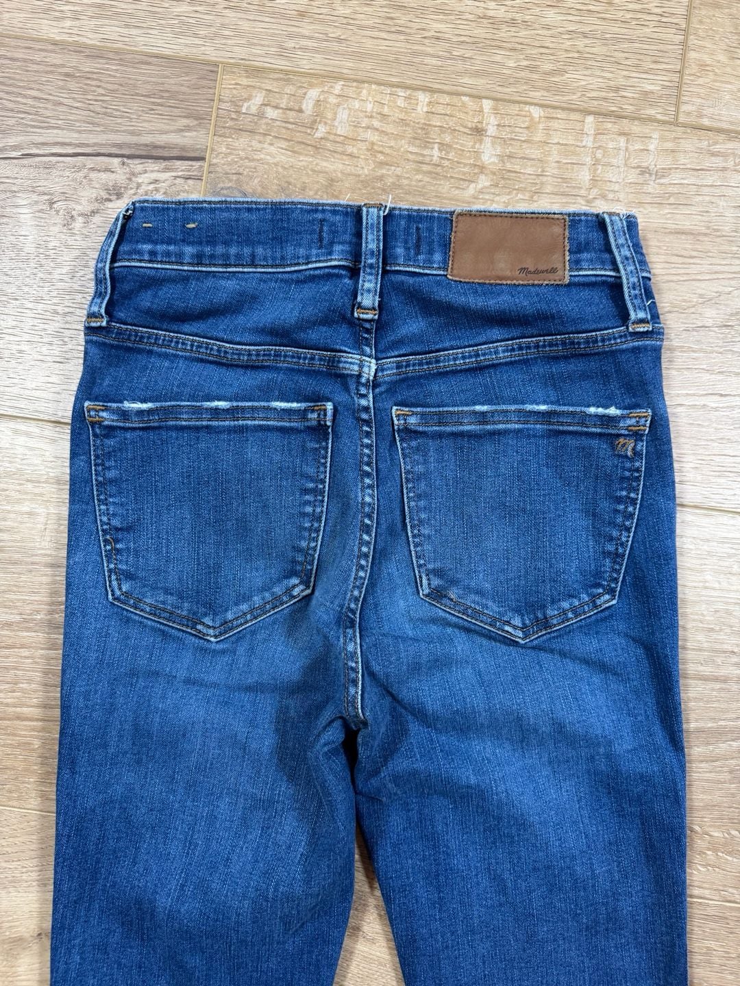Madewell 10” High Rise Skinny Jeans 24 Button Fly Raw Hem Distressed Denim 15