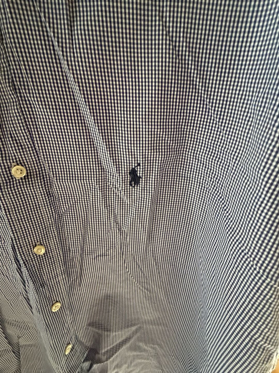 Ralph Lauren Yarmouth 100% Cotton Blue Gingham Check Button Down Shirt 4