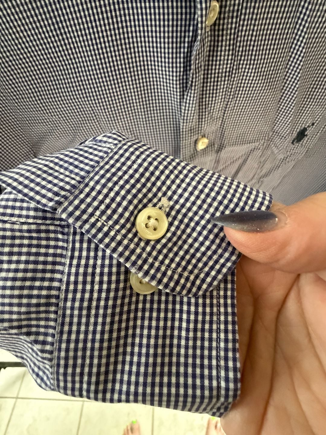 Ralph Lauren Yarmouth 100% Cotton Blue Gingham Check Button Down Shirt 5