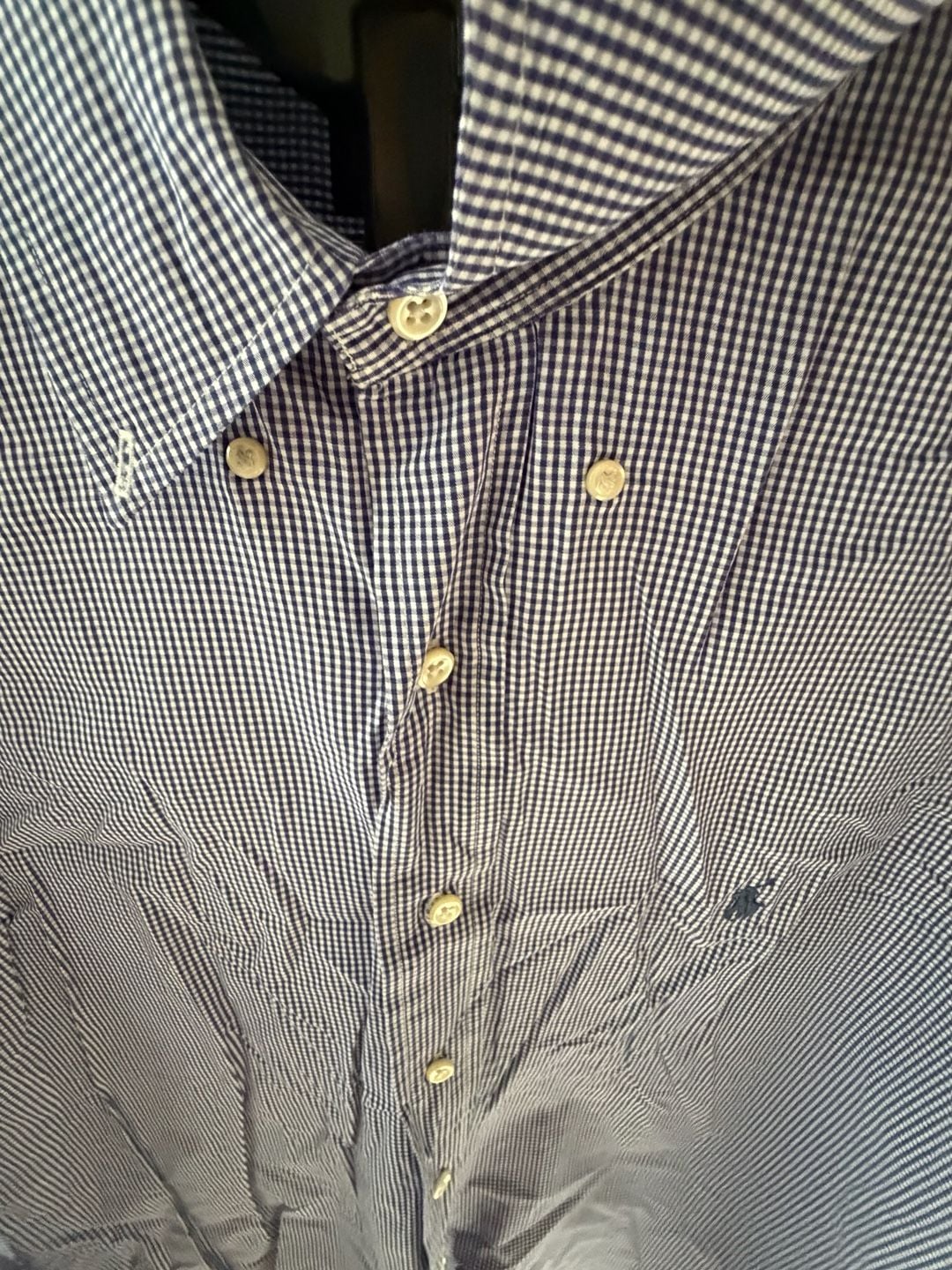 Ralph Lauren Yarmouth 100% Cotton Blue Gingham Check Button Down Shirt 6