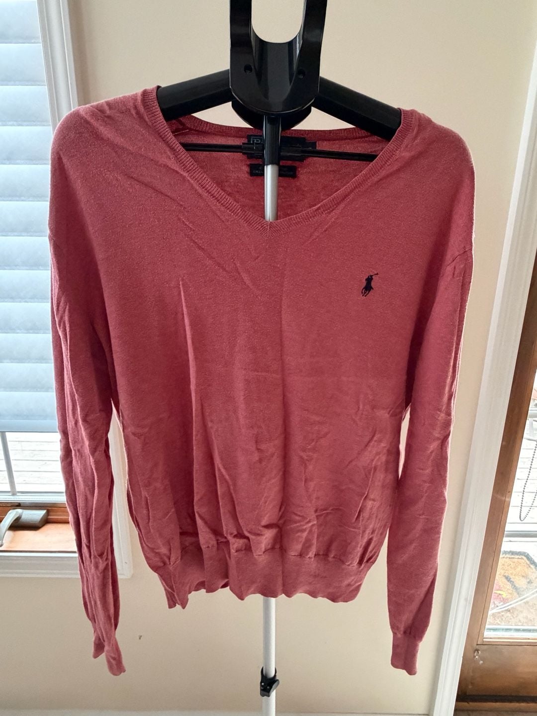 Polo Ralph Lauren Men's Pima Cotton V-Neck Sweater in Rose Pink 2